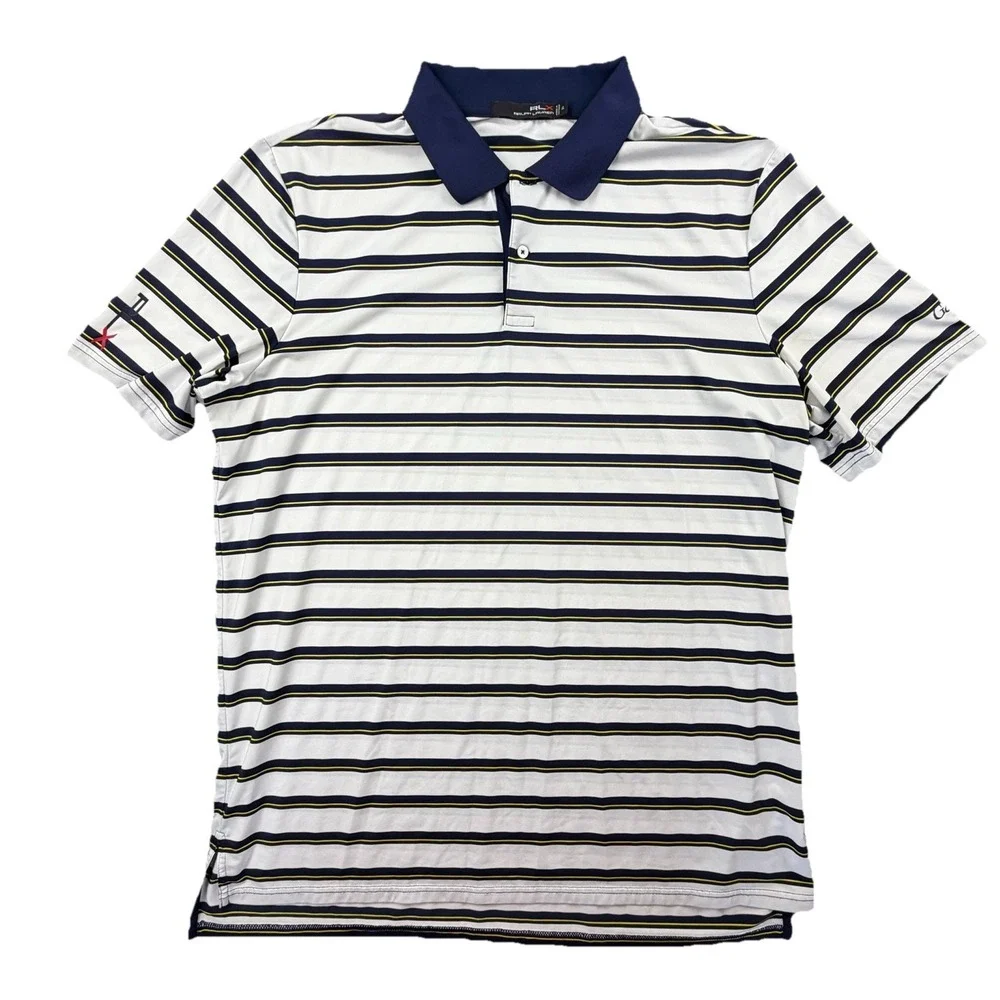 RLX Ralph Lauren Polo Golf Shirt‎ XL Striped Performance Callaway Logo